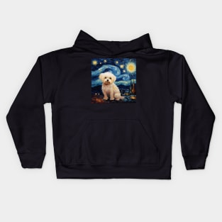 Maltese dog Night Kids Hoodie